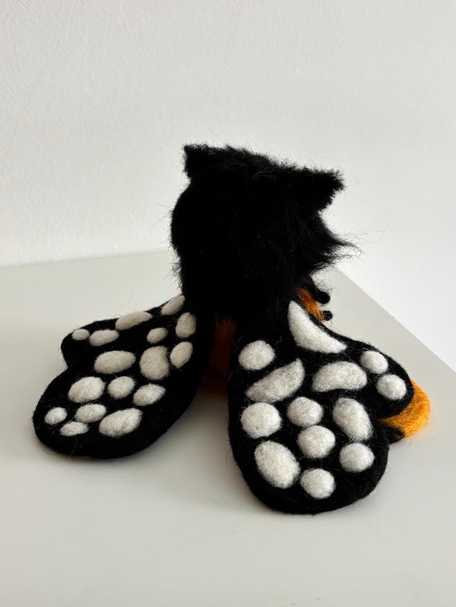 Tigerwing | Handmade Fluffy Fantasy Creature, Black + Orange