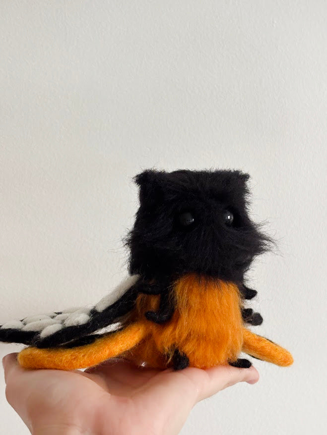 Tigerwing | Handmade Fluffy Fantasy Creature, Black + Orange