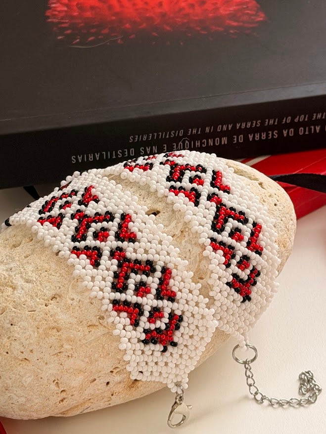 Beaded Choker "Vyshyvanka" | White + Red + Black | Handmade