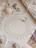 Beaded Necklace "Coastal Bloom" | White & Transparent | Handmade
