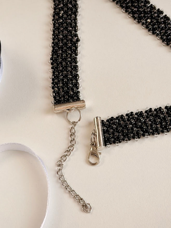 Beaded Choker | Black | Handmade