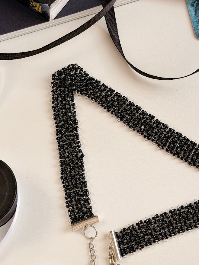 Beaded Choker | Black | Handmade