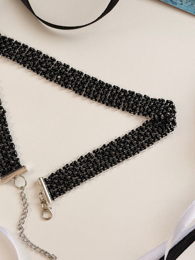 Beaded Choker | Black | Handmade