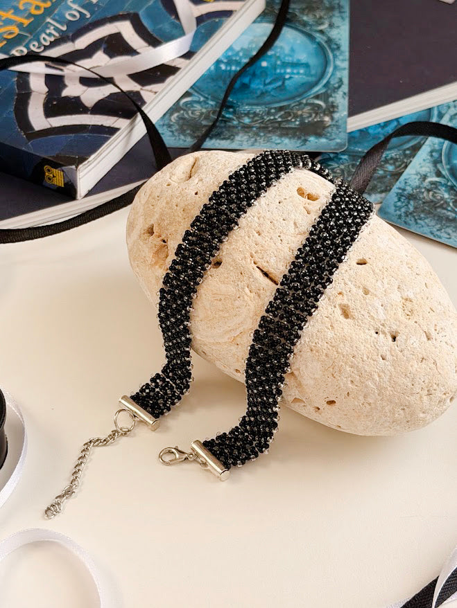 Beaded Choker | Black | Handmade