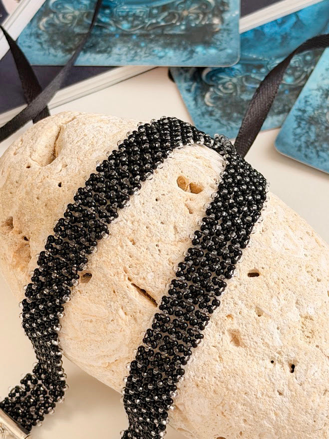 Beaded Choker | Black | Handmade